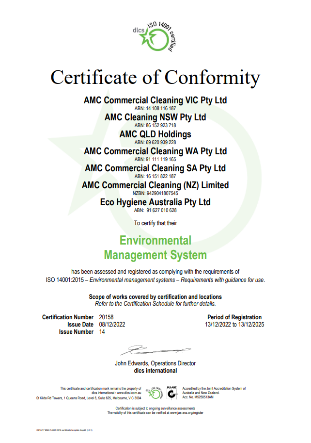 Environmentally Responsible Commercial Cleaning Company - AMC